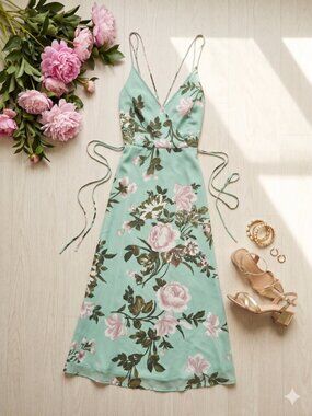 ASOS Mint Green Floral Maxi Dress